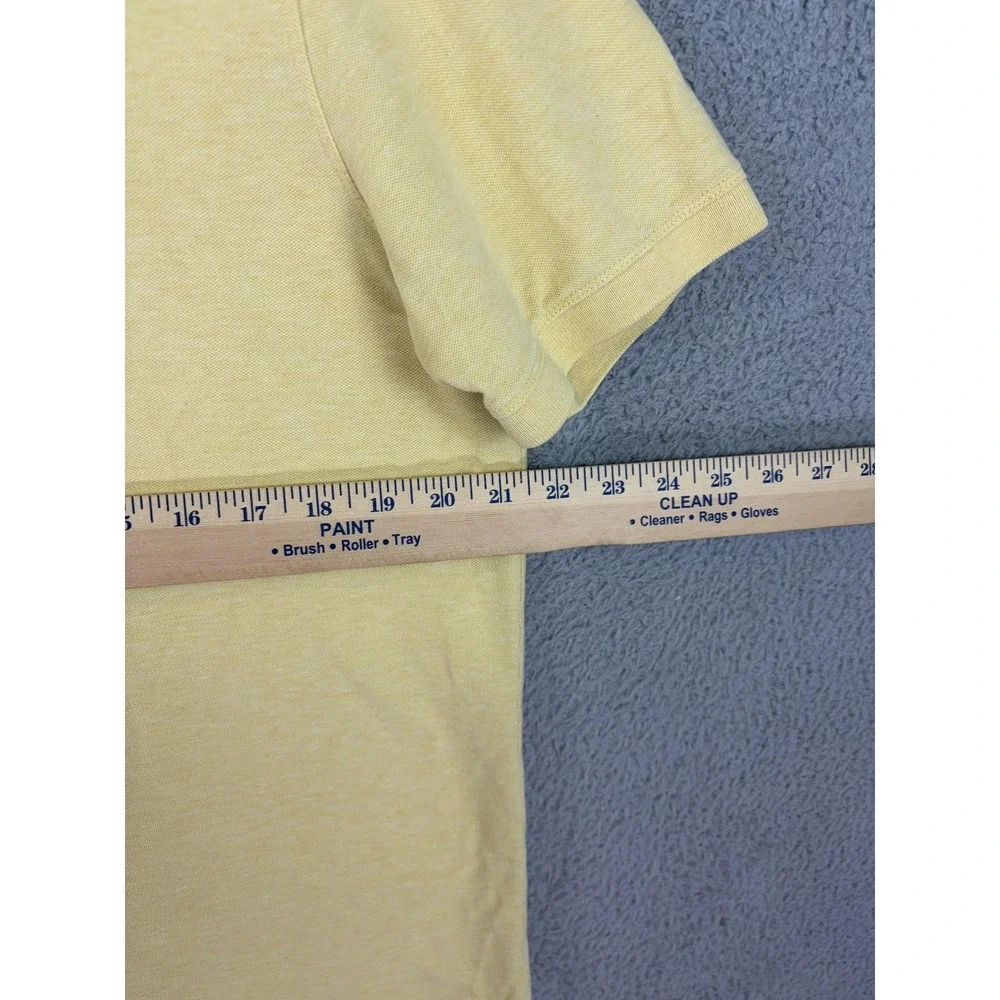 Banana Republic Polo Shirt Mens Large Yellow Stretch Cotton Knit Casual Men